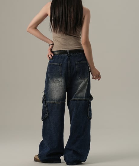 VINTAGE WASH CARGO DENIM /3color