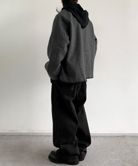 WOOL-LIKE EDGE STITCH COAT /2color