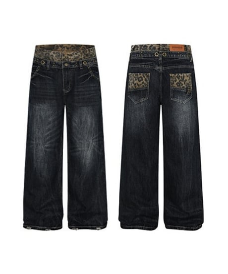 LEOPARDLAYER LOOSE DENIM