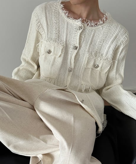 SHEER TASSEL KNIT CARDIGAN