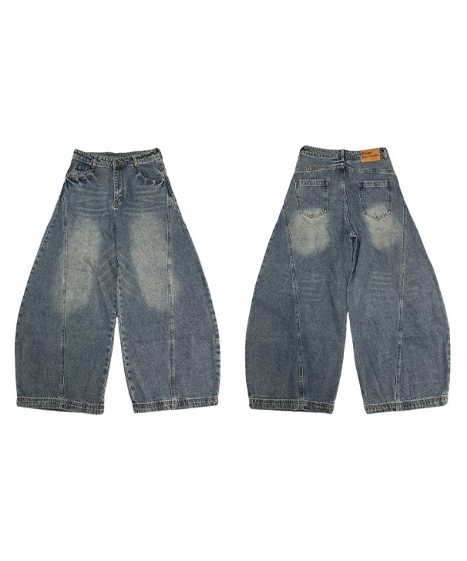 WASHED WIDE LEG JEANS(25SSMODEL) | Urban Edge