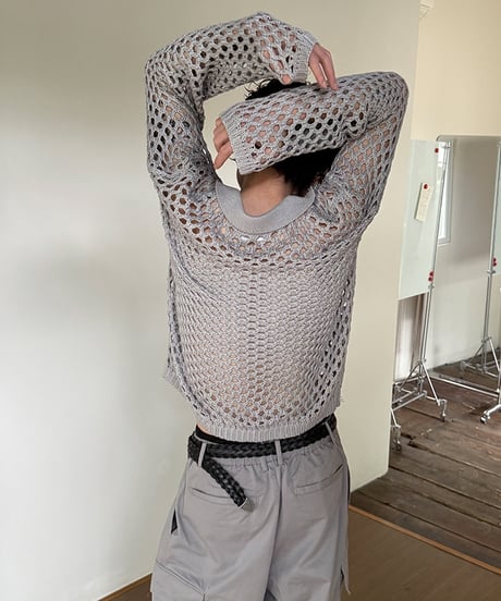 VOID MESH SKIPPER KNIT /2color