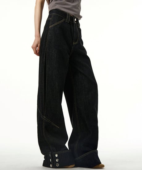 CUFFEDGE BUTTON DENIM