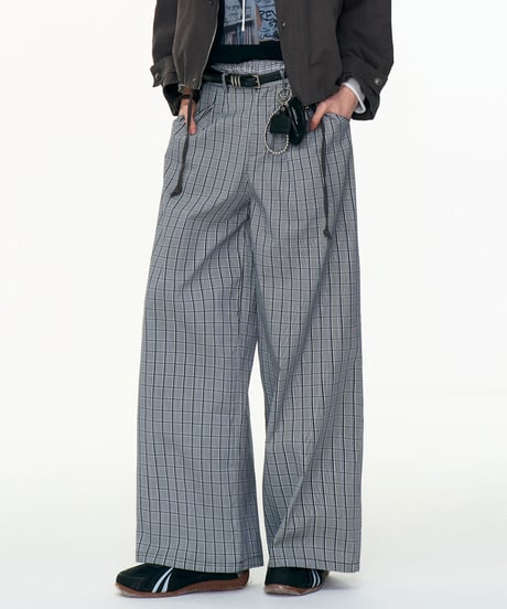 URBAN CHECK WIDE PANTS