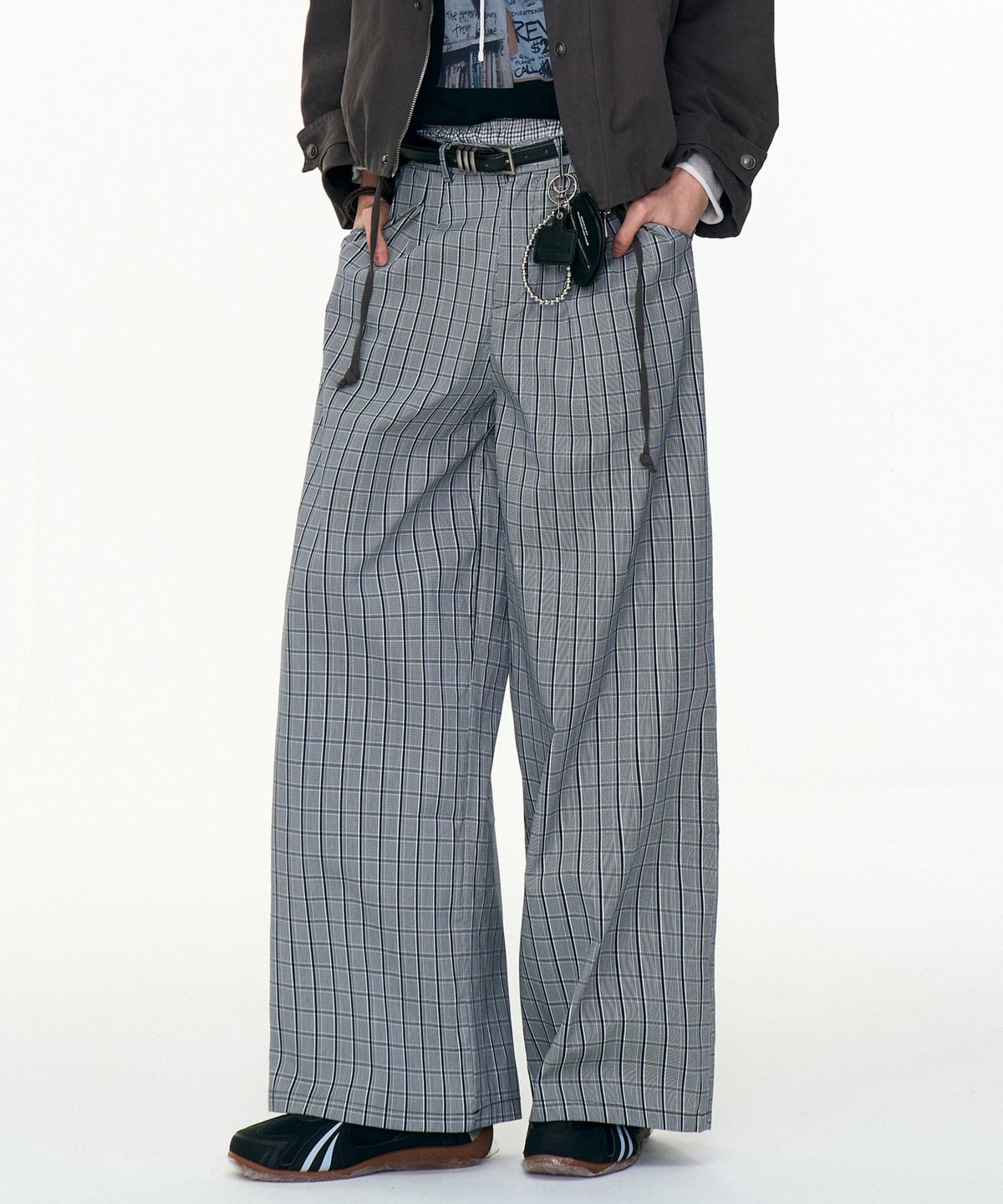 URBAN CHECK WIDE PANTS | Urban Edge