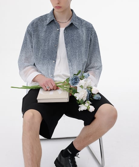 【予約販売】MISTFADE DENIM SHEER SHIRT