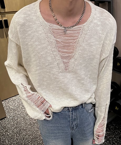 SLIT SLASH SUMMER KNIT /2color