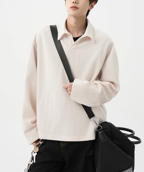 LOOSE TEXTURE POLO SHIRT /2color