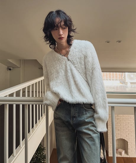 MINKWAVE CROSS ZIP KNIT /2color