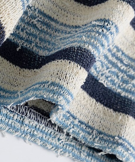 TEXTURESTRIPE KNIT POLO /2color