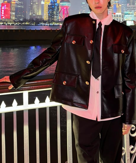 FAUX LEATHER SHORT JACKET