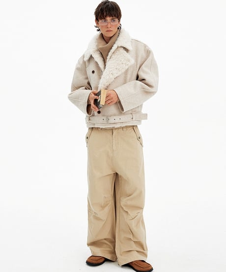 WOOLBOA BELTED JACKET /2color
