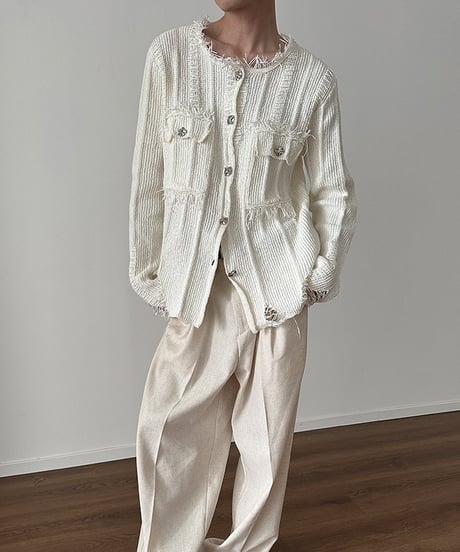 SHEER TASSEL KNIT CARDIGAN