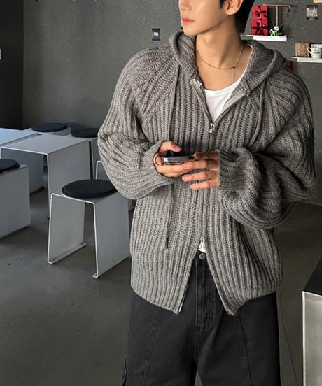 RELAX ZIP HOOD CARDIGAN