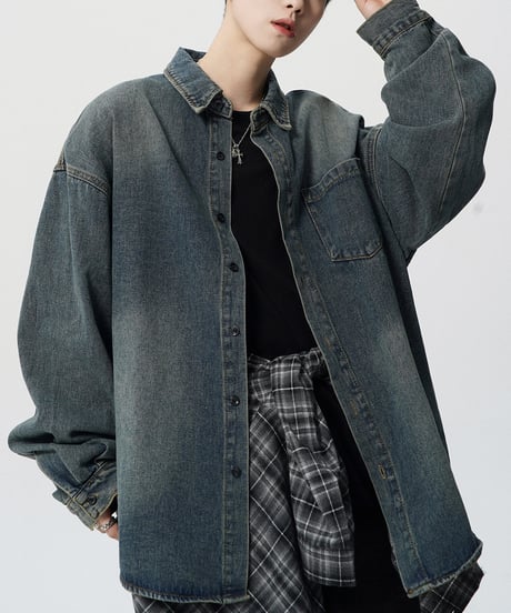 VINTAGE WASH DENIM SHIRT /3color