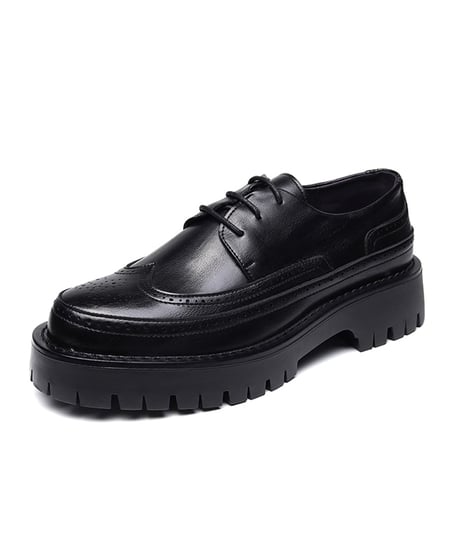 REAL LEATHER PLATFORM BROGUE