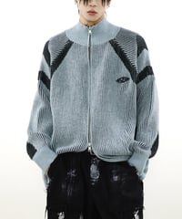 BLOCKNOISE ZIP CARDIGAN /3color