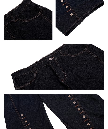 【予約販売】BUTTONDROP WIDE DENIM
