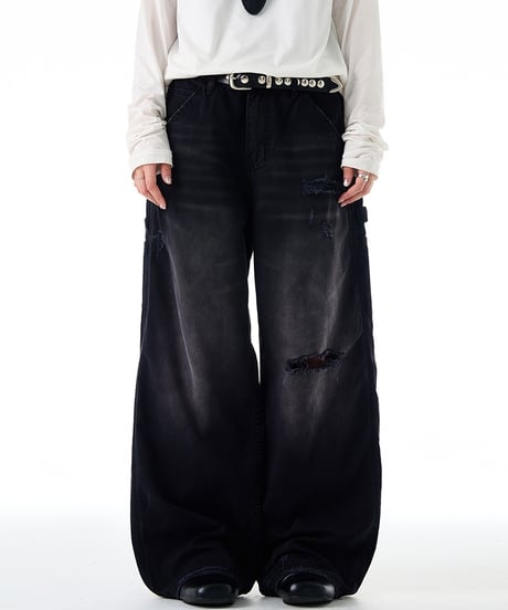 GRUNGEWASH DAMAGE DENIM /2color