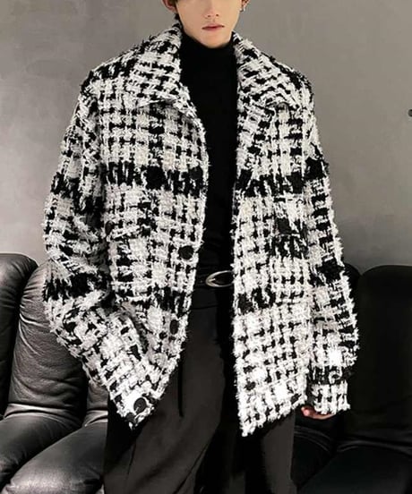 ROUGH GRID TWEED JACKET