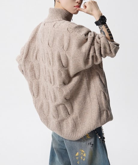 LUXCABLE W-ZIP CARDIGAN /3color