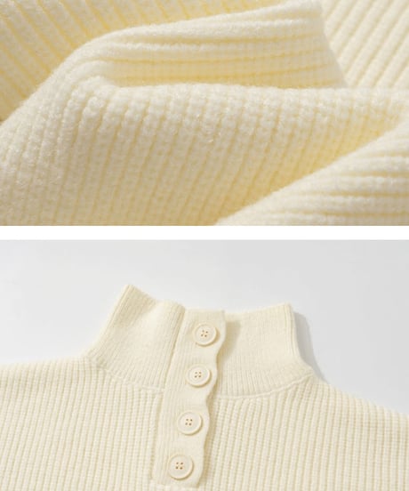 HALF BUTTON LOOSE TURTLE /3color