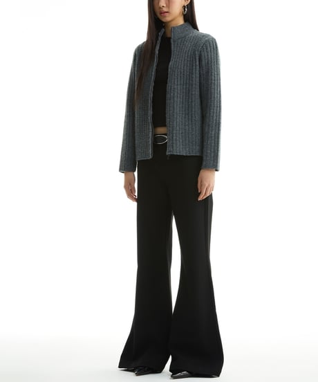 ASYMMETRIC KNIT SHORT JACKET /2color