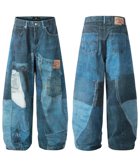 SCRAPEDGE WIDE JEANS