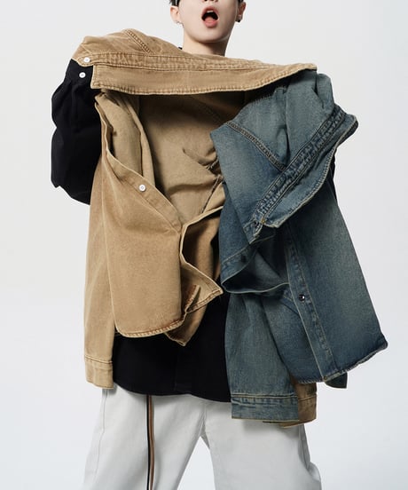 VINTAGE WASH DENIM SHIRT /3color