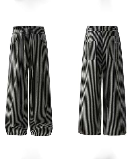 WIDE DRAPE STRIPED PANTS /2color