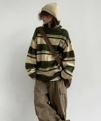 RETRO BORDER OVERSIZE KNIT /2color