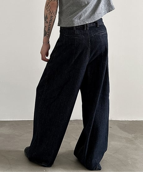 INDIGO COTTON WIDE JEANS