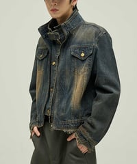 CROPPED DENIM RIDERS JACKET