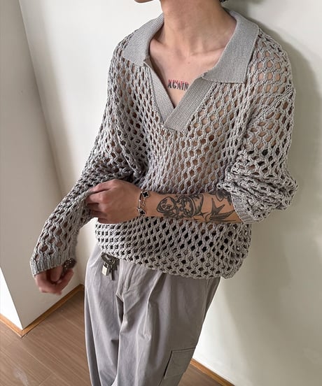 VOID MESH SKIPPER KNIT /2color