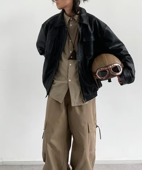 FAUX LEATHER RIDERS JACKET /2color