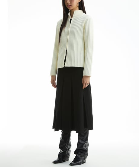 ASYMMETRIC KNIT SHORT JACKET /2color