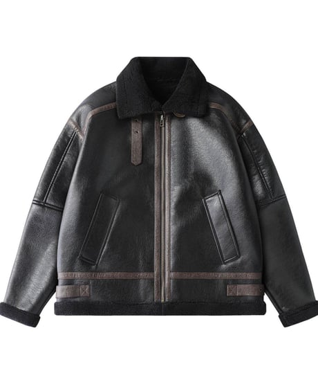 VINTAGE PILOT LEATHER JACKET /2color