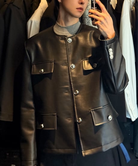 FAUX LEATHER SHORT JACKET