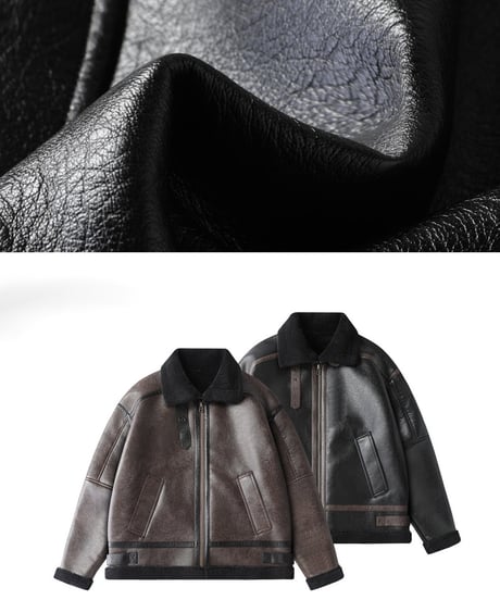 VINTAGE PILOT LEATHER JACKET /2color
