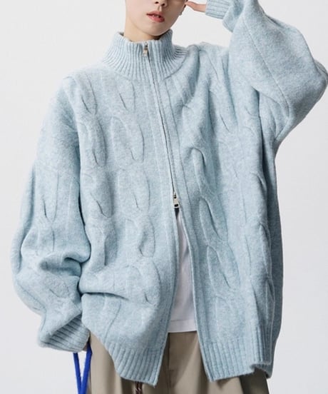 LUXCABLE W-ZIP CARDIGAN /3color