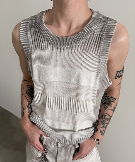 SUNFADE SLEEVELESS KNIT /2color