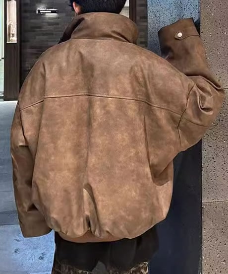 FAUX LEATHER DOWN BLOUSON /2color