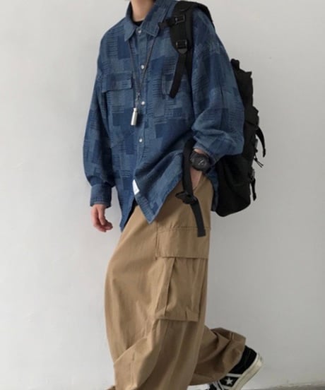 ETHNIC STYLE DENIM SHIRT /2color