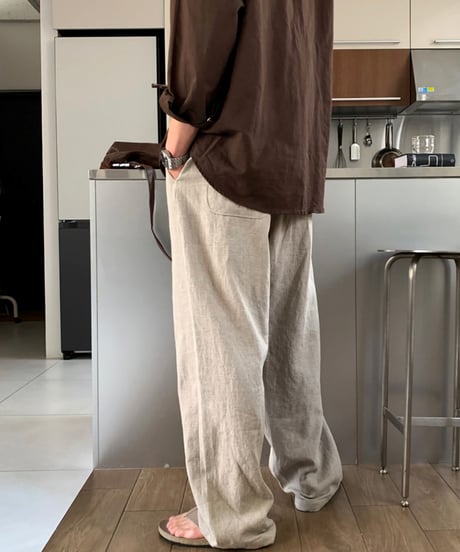 LINEN BLEND FLOW PANTS /2color