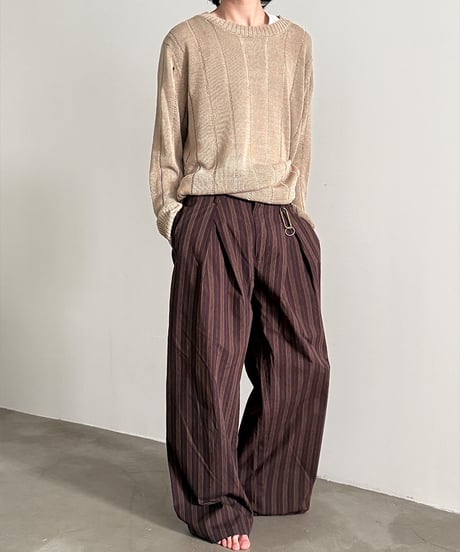 PARALLEL STRIPE WIDE PANTS /2color