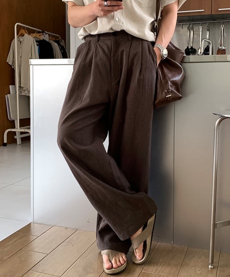 LINEN BLEND FLOW PANTS /2color