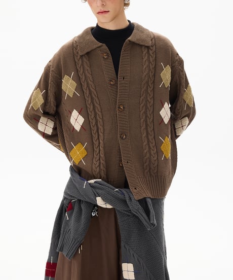 CLASSICARGYLE KNIT CARDIGAN /2color