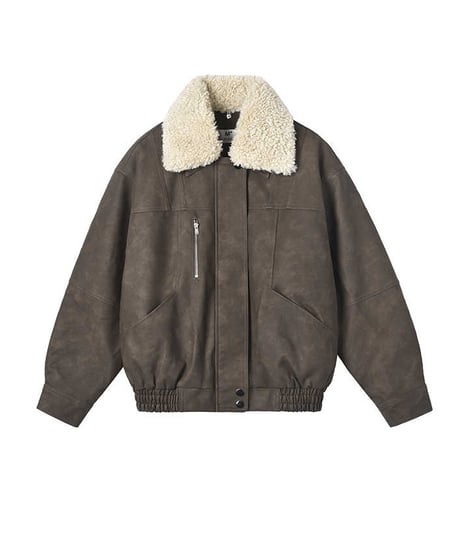 FAUX LEATHER FUR JACKET