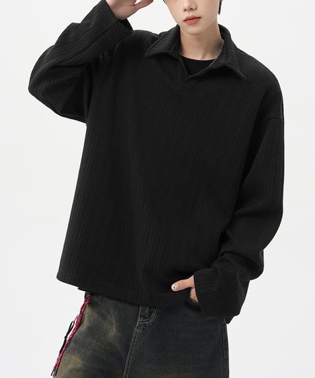 LOOSE TEXTURE POLO SHIRT /2color