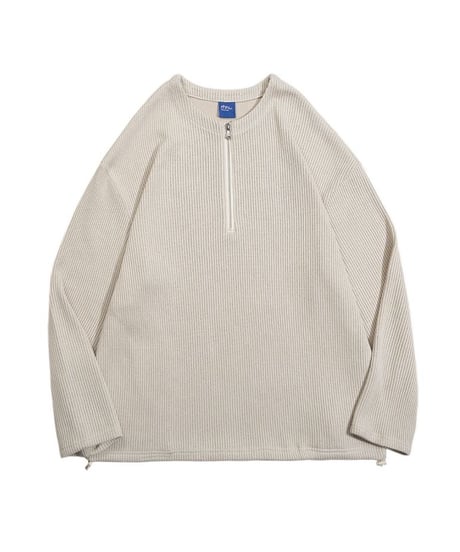 ROUND NECK HALF ZIP KNIT /3color